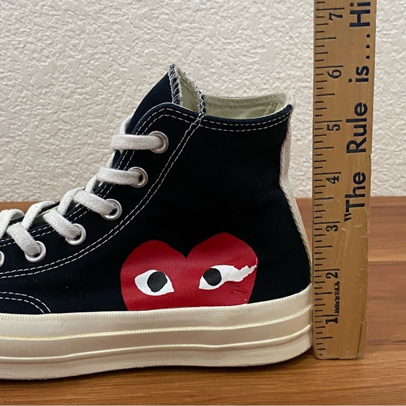 CONVERSE X Comme des Garçons PLAY High Top Chuck 70 Unisex Sneakers Women’s 7 - Picture 11 of 16